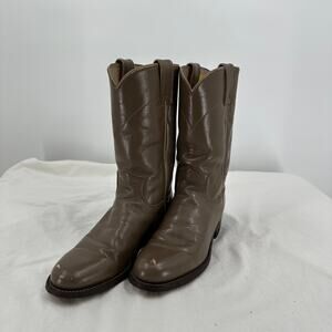 Justin‎ Womens Cowboy Boots Size 6 Taupe Roper Western Leather Cowgirl Scuffed